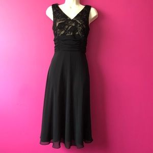 VINTAGE Patra Lack Lace Tea Length Beaded Dress